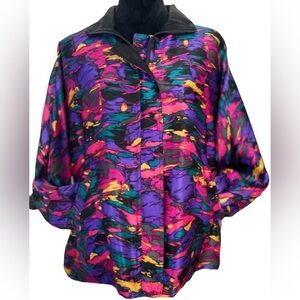 Vintage, 80s Olympic Seoul, Multi-colored & Black Reversible Jacket, Size OSFA